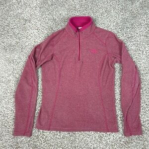 The North Face Sweater Womens Small Pink Fleece 1/4 Zip Mock Neck Pullover